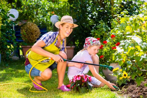 Beautiful landscaped outdoor space with gardening services in Harrow on the Hill