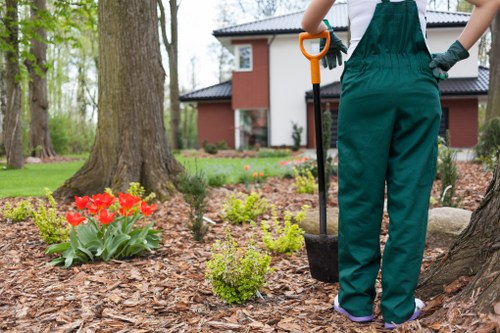 Gardening staff using PPE during outdoor work